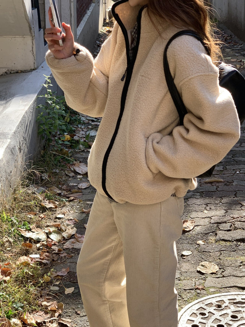 Cris fine wool dumble zip up jumper-3col