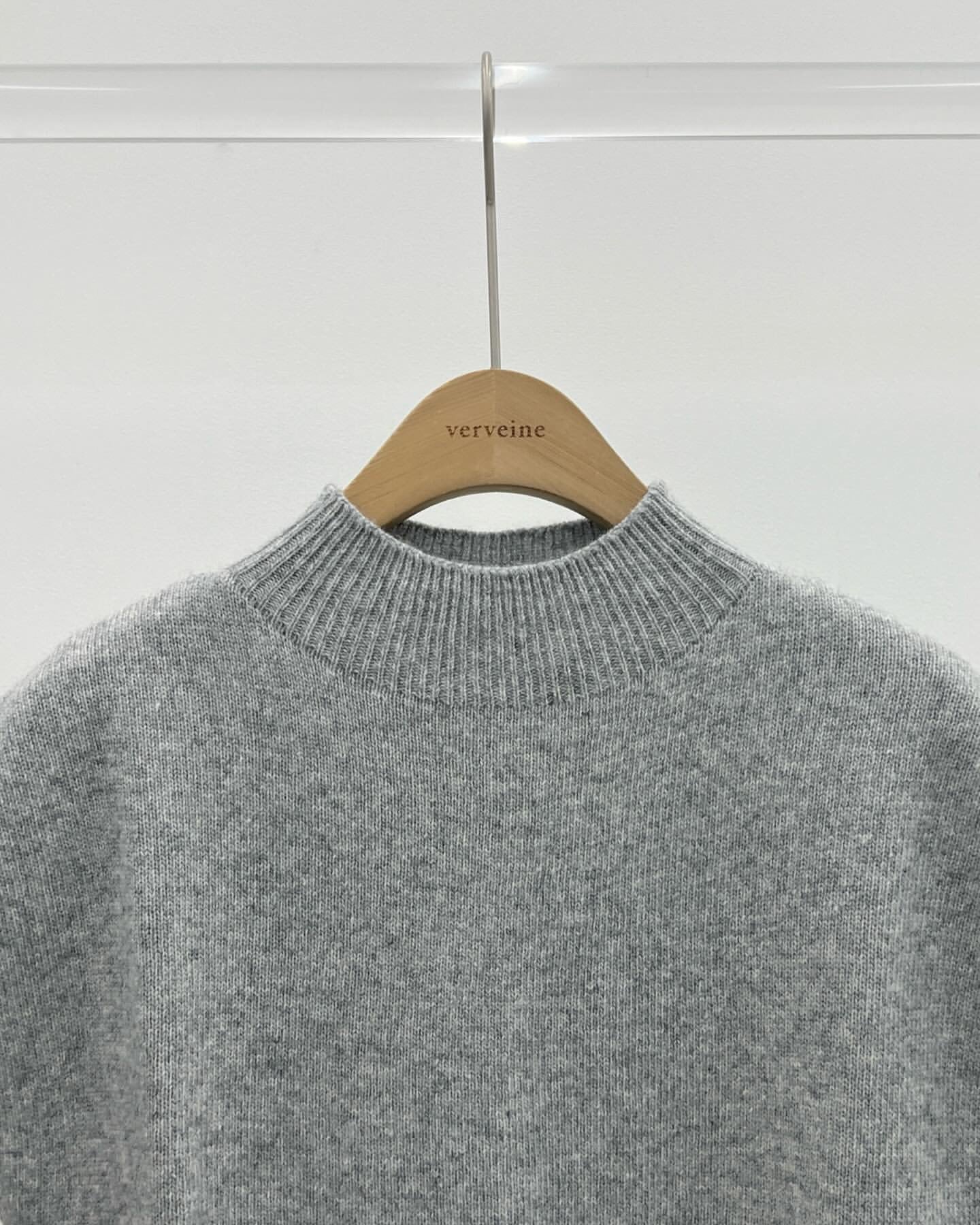 Dolphin mock neck wool drop shoulder knit-3col