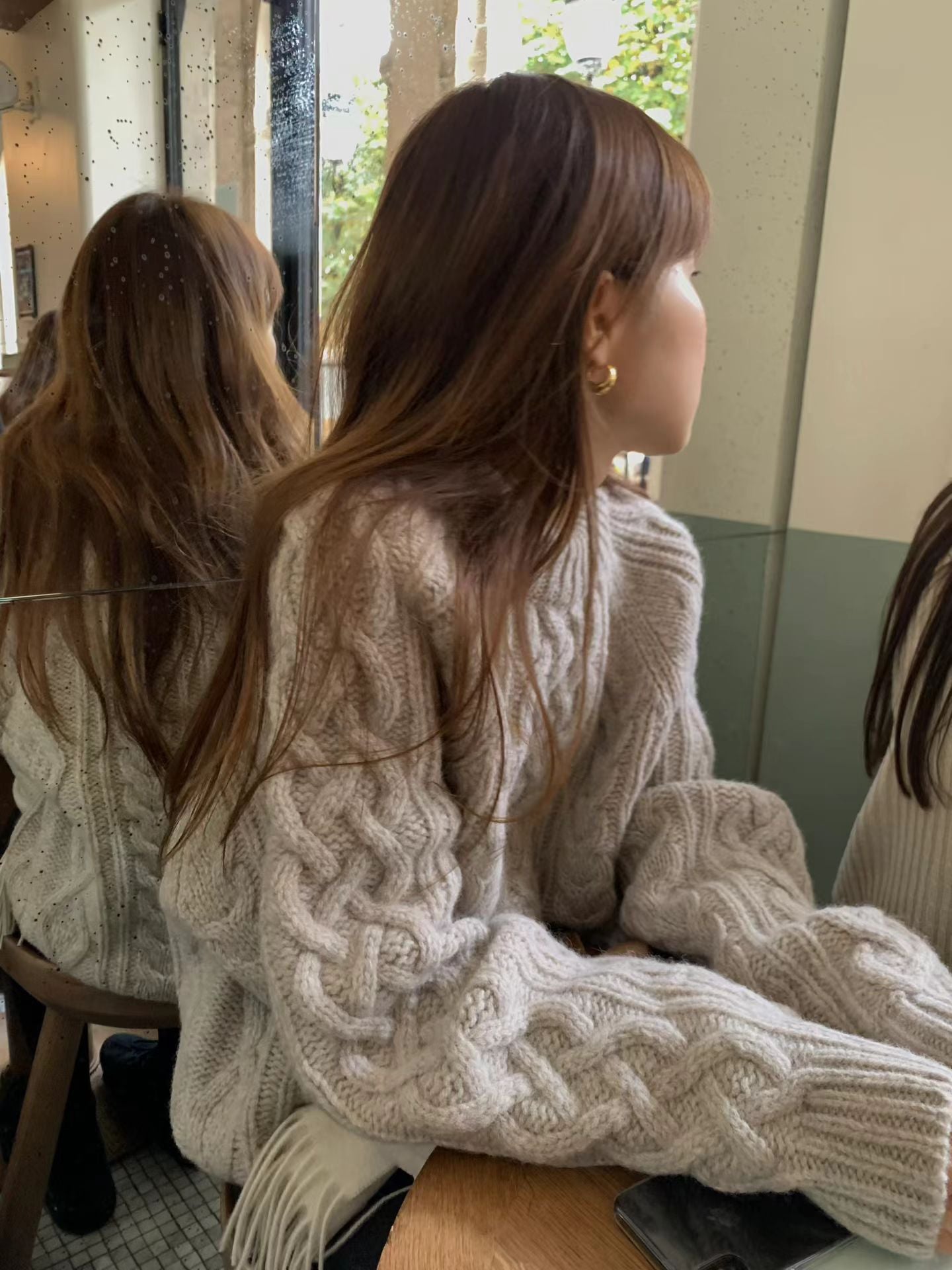 Ounce margo wool cable knit-2col