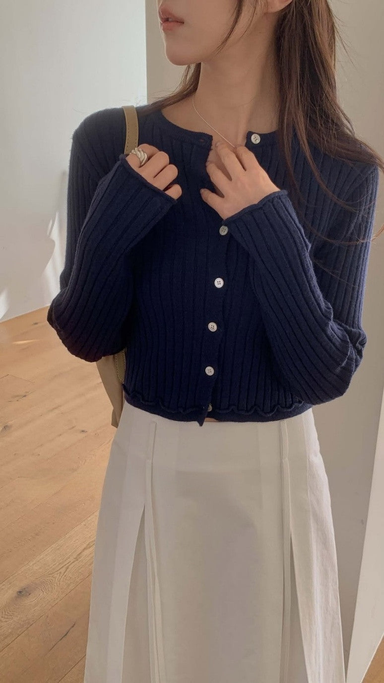 hey rib cardigan-4col