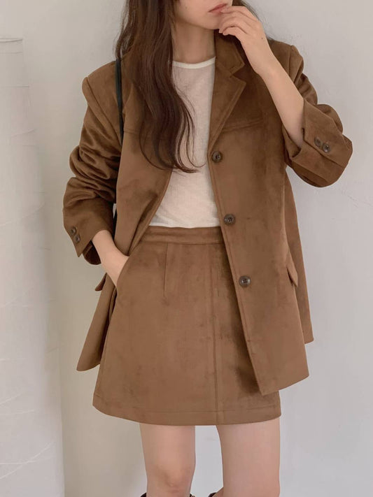 Euro suede skirt-2col