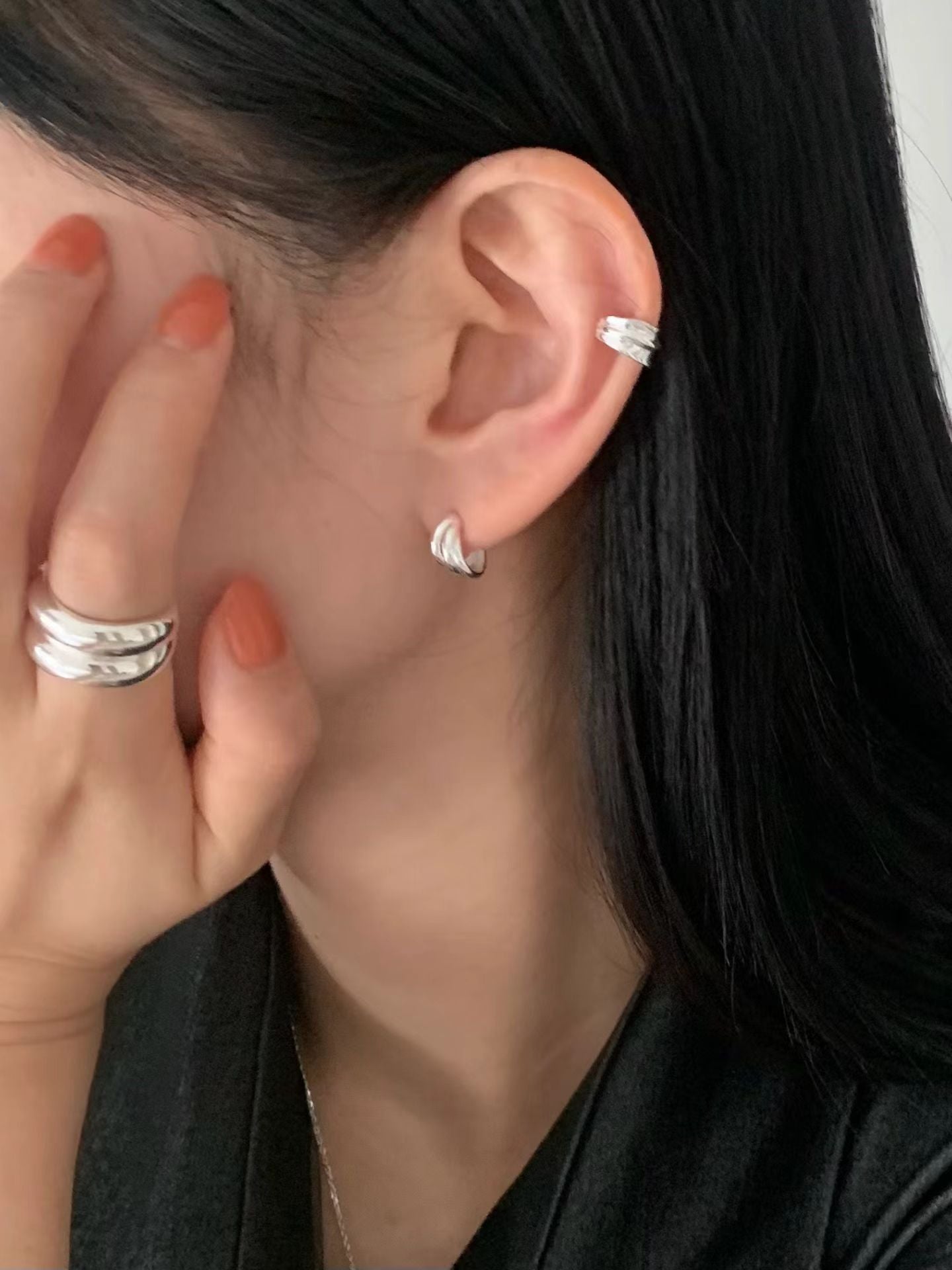 Three-ring earrings