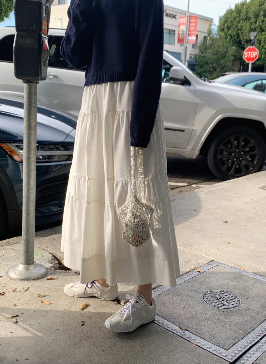 liter anna teard long skirt-2col