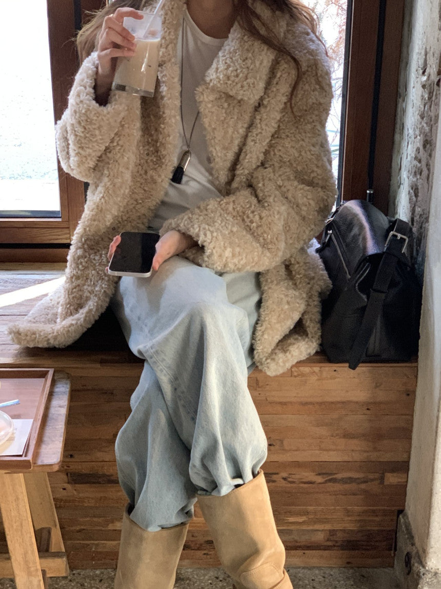 Ales reversible fur shearling jacket-2col