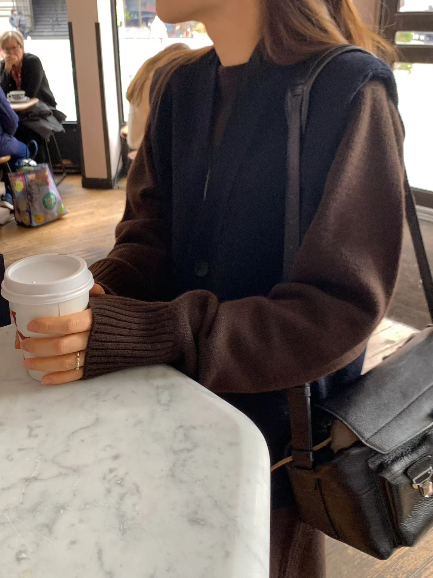 ivory即納 Ounce pocket knit vest cardigan-2col