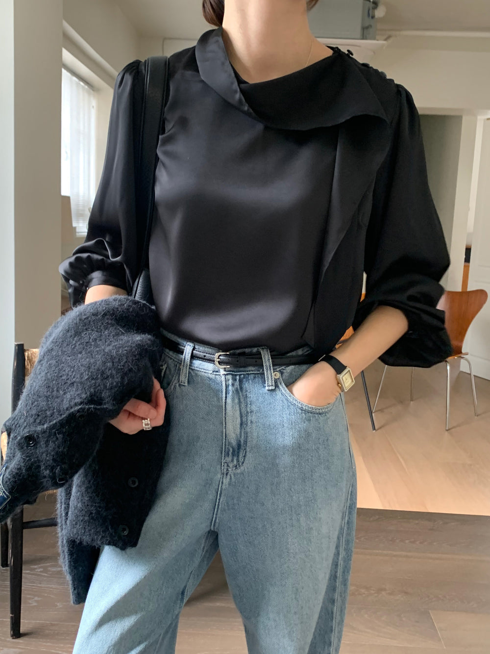 house tie blouse-3col