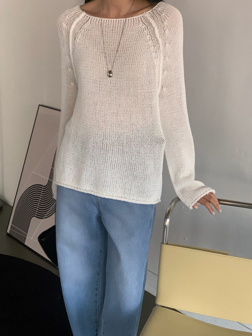 ivory即納 bread linen knit-4col