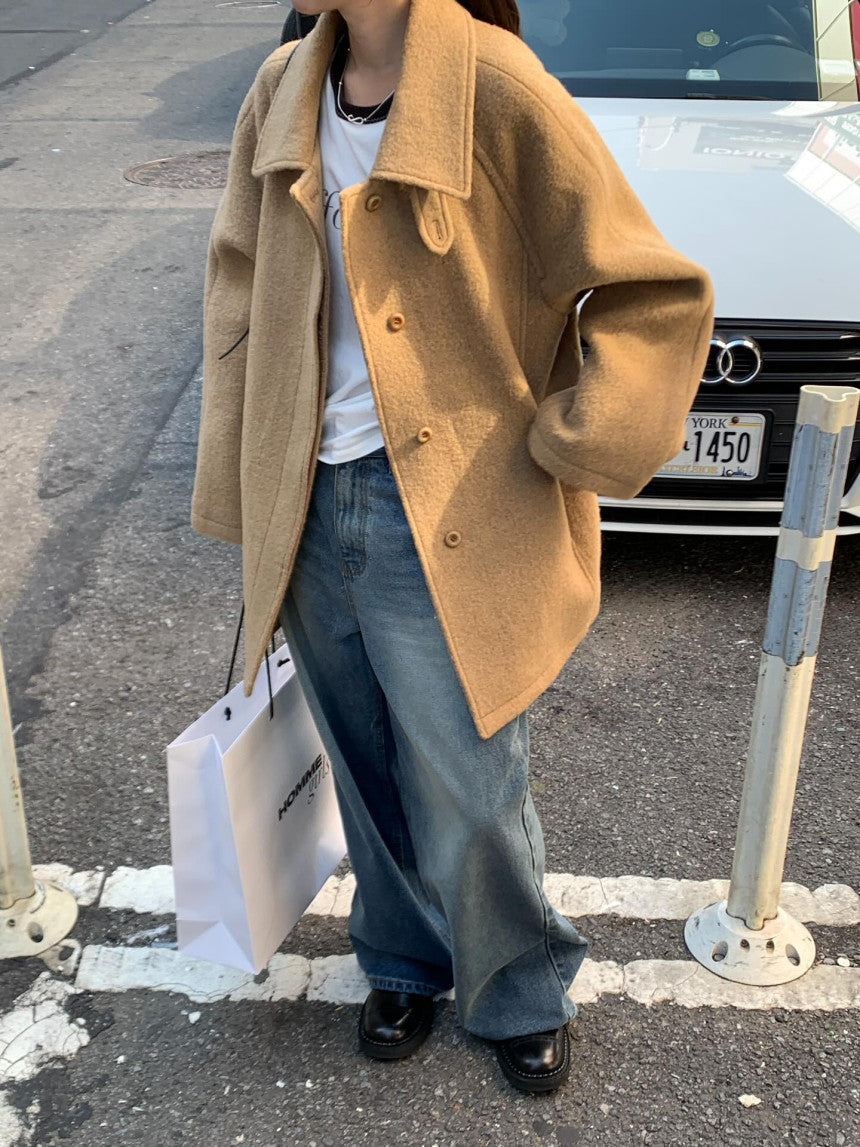 Carry half baby alpaca coat-3col