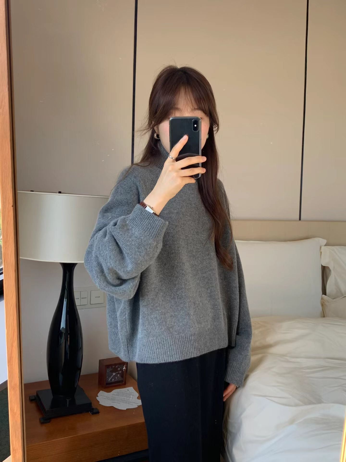 Ounce cash raglan turtleneck knit-3col