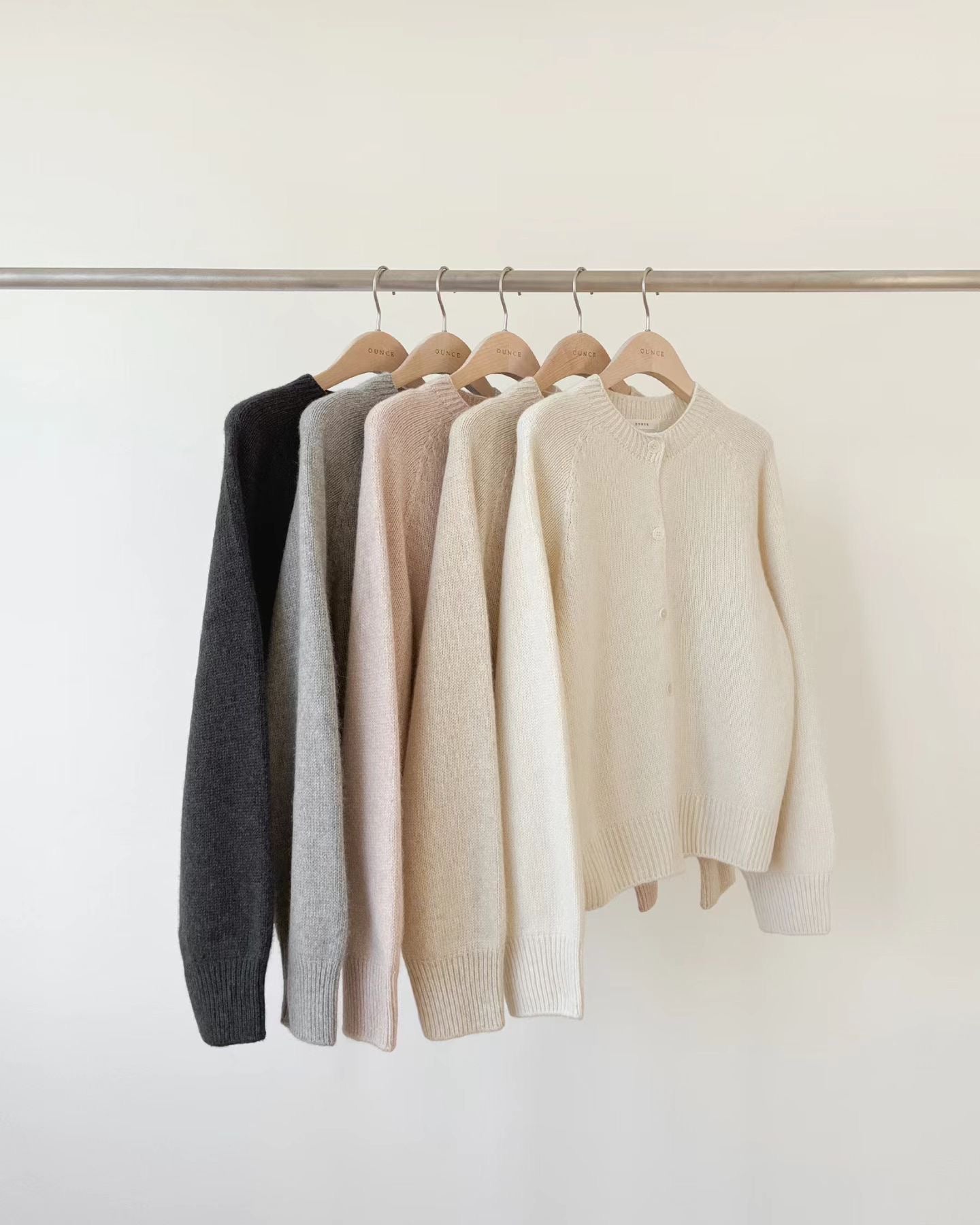 Ounce raccoon cashmere cardigan-5col