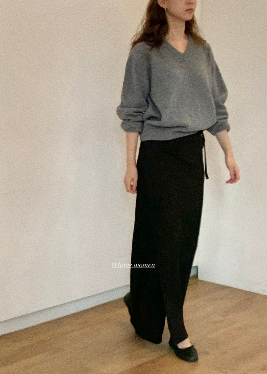 Haus geelong wool v-neck knit-3col