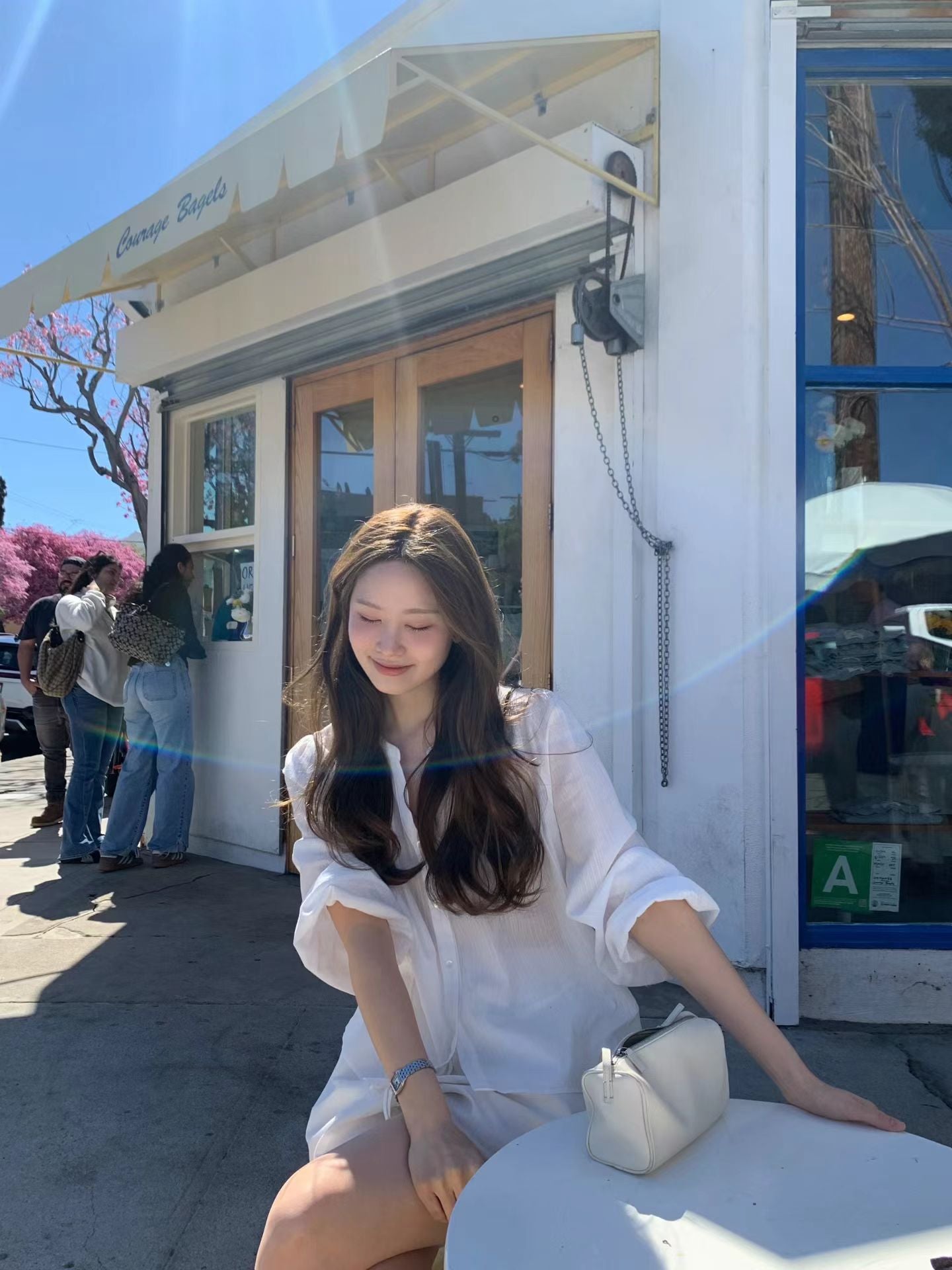 Ounce blanc pintuck blouse-2col