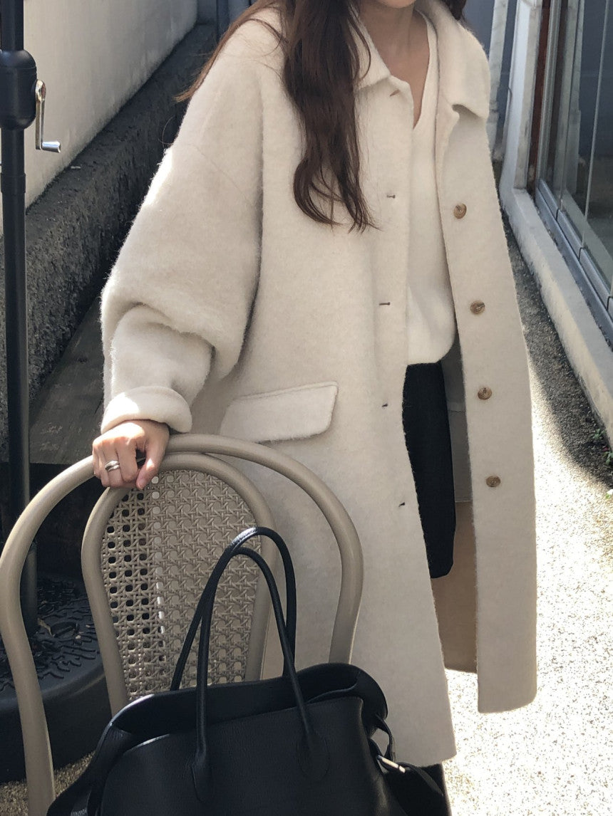 Lea alpaca handmade coat-2col