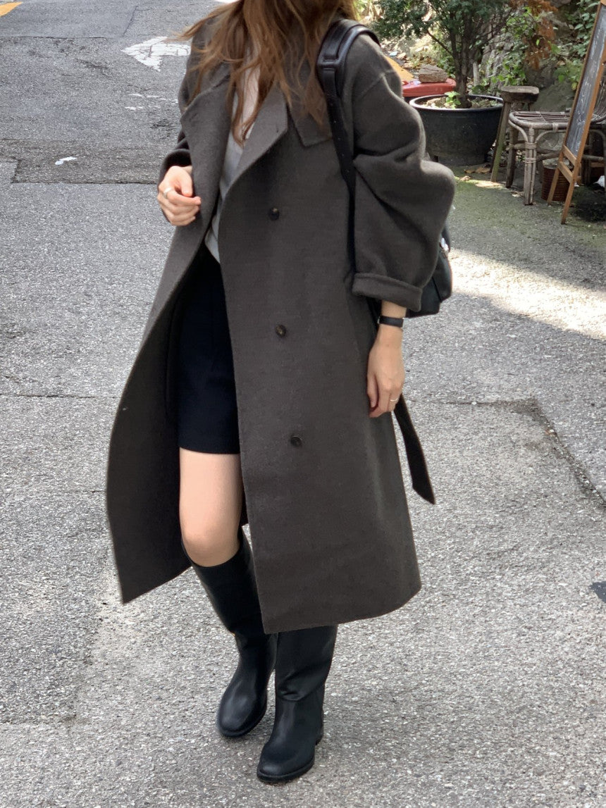 Noel high neck handmade coat-2col