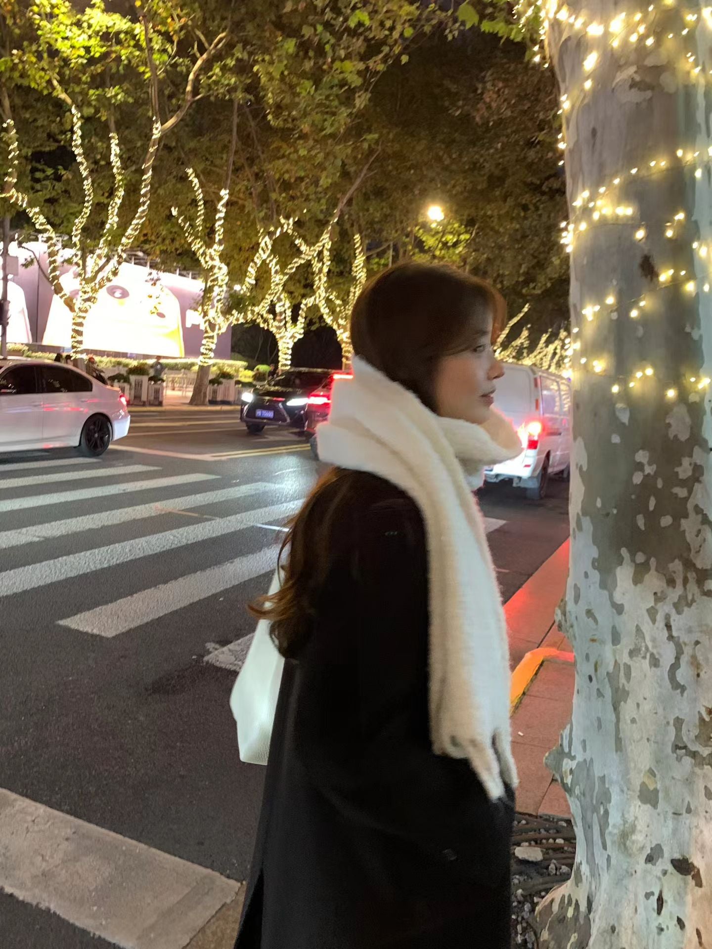 Ounce fluffy alpaca wool boucle muffler-2col