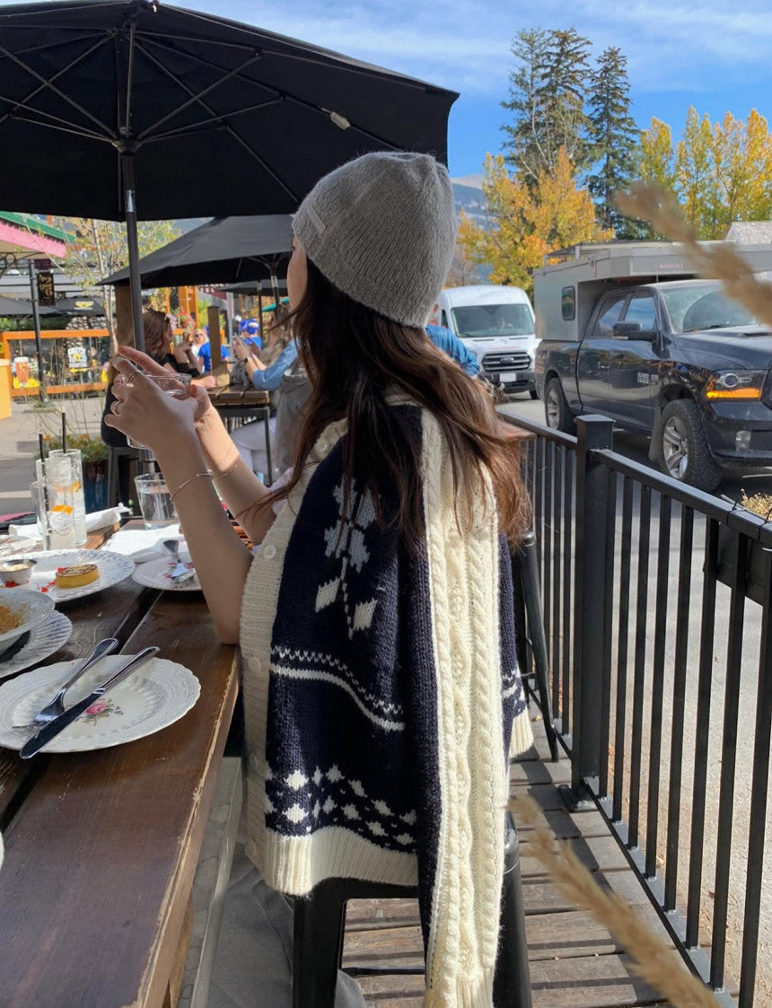 Flower kowechan knit-2col