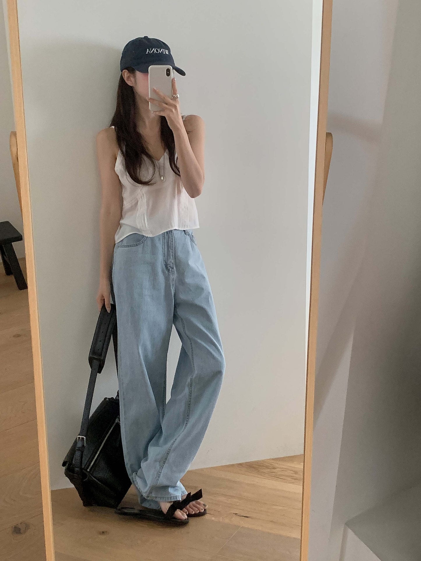 light blue wide denim