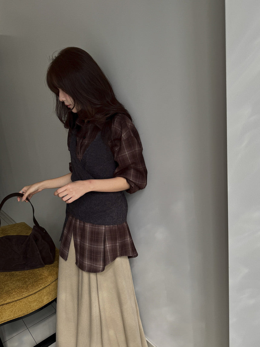 Wrap alpaca vest-2col
