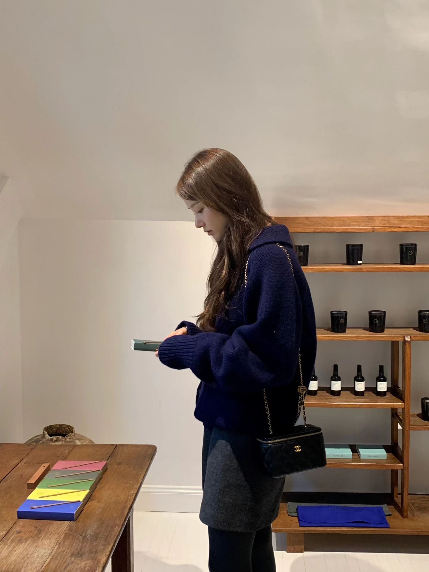 Ounce bailey collar knit cardigan-2col