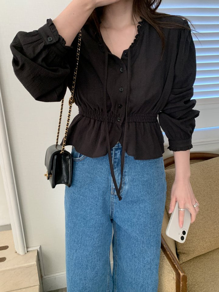 ivory即納 coco smok blouse-2col
