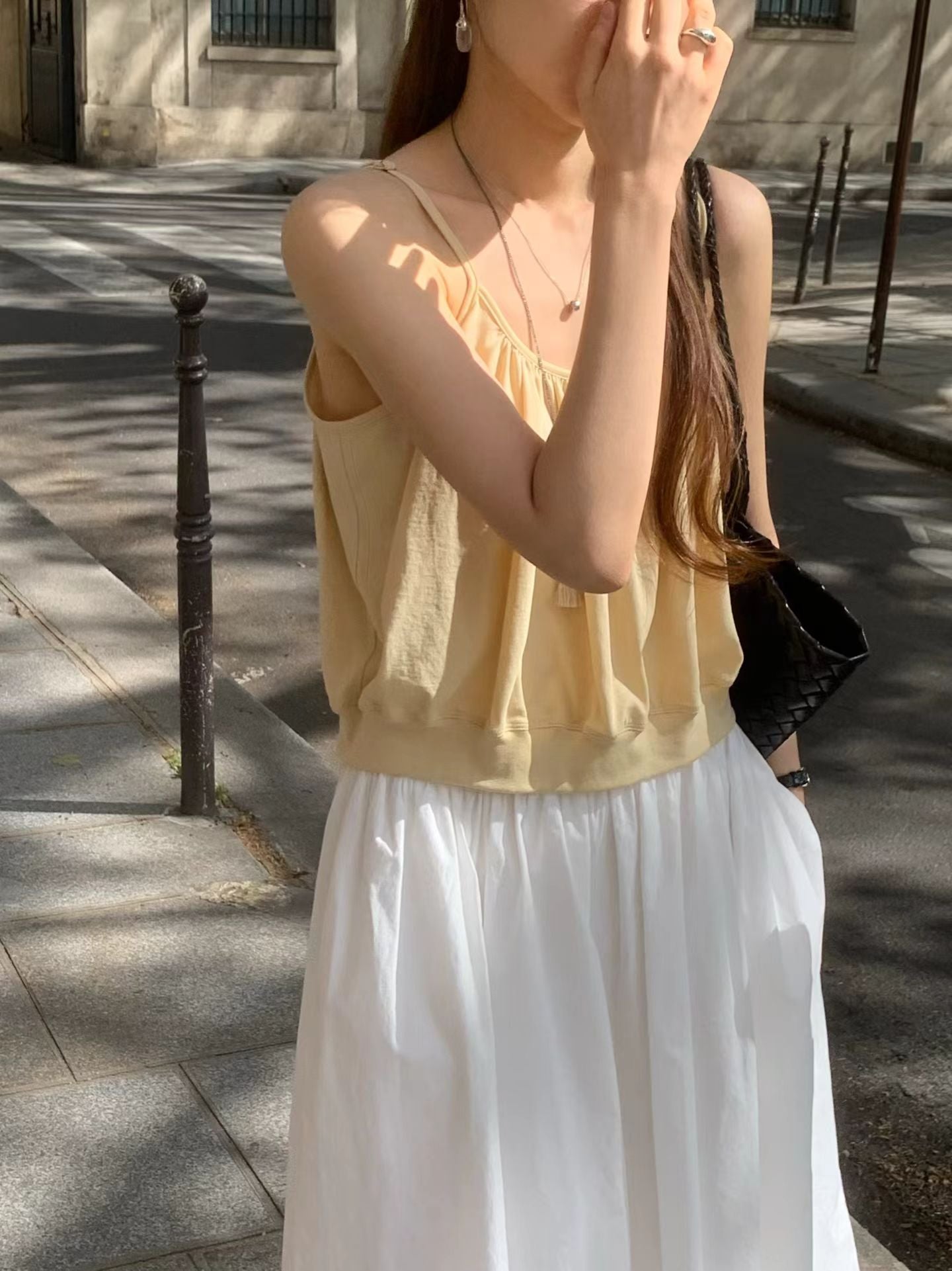 Ounce heize shirring blouse-4col