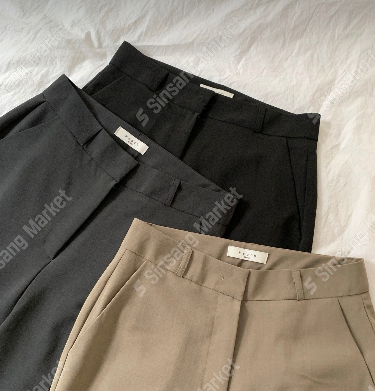 wide bootcut slacks-3col/ショート丈あり