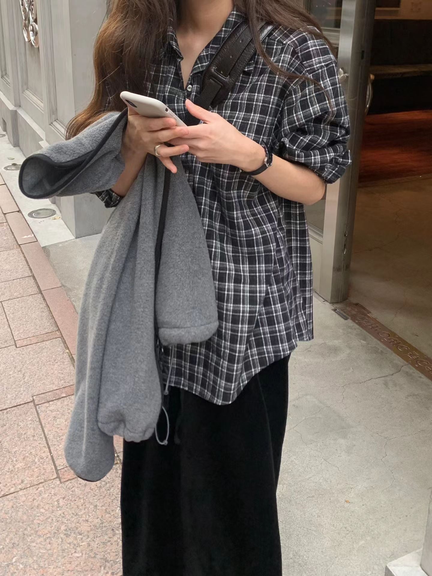 Ounce liden check shirt-2col