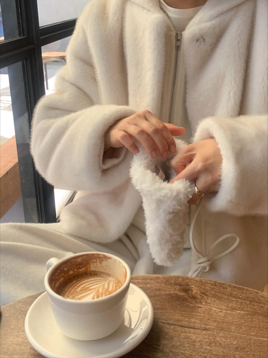 liter sand mink fur jacket-2col