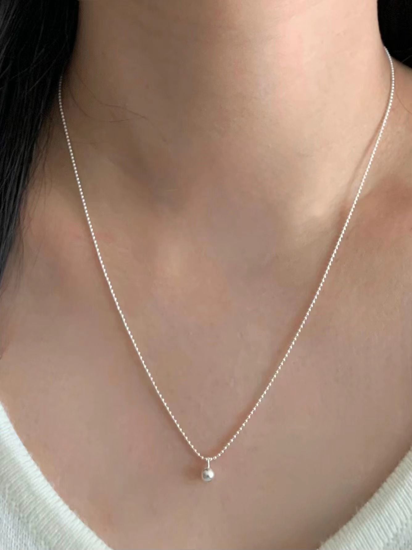 Mini Silver Ball Necklace