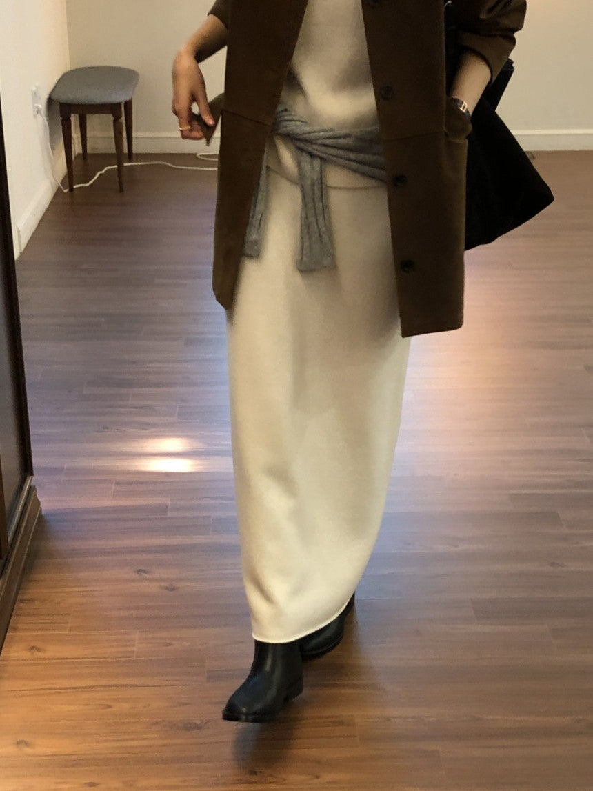 Amel wholegament cashmere knit skirt-3col