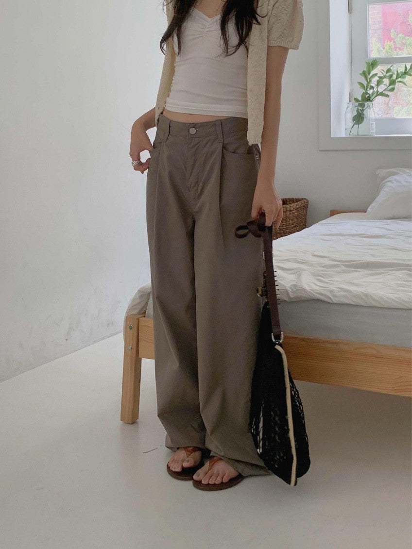 pintuck wide pants-3col