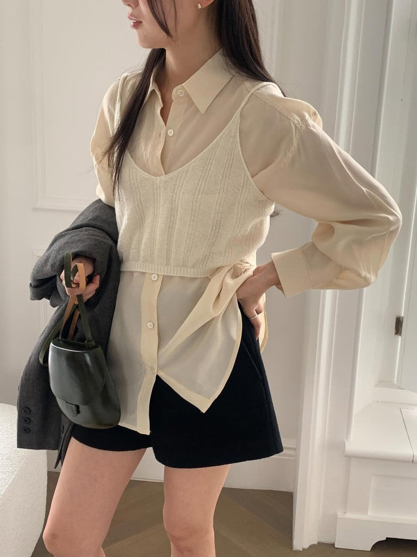Shine silky blouse-4col