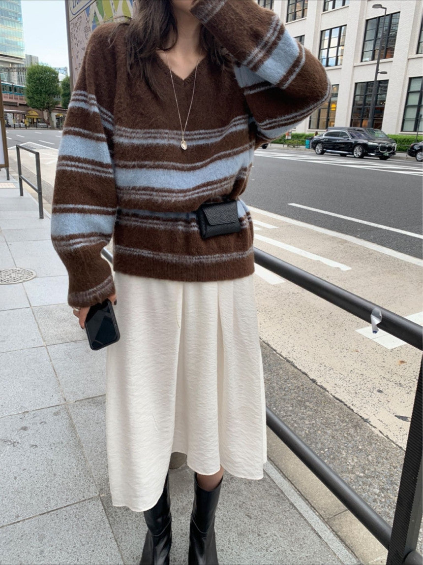 multi-v brush knit-2col