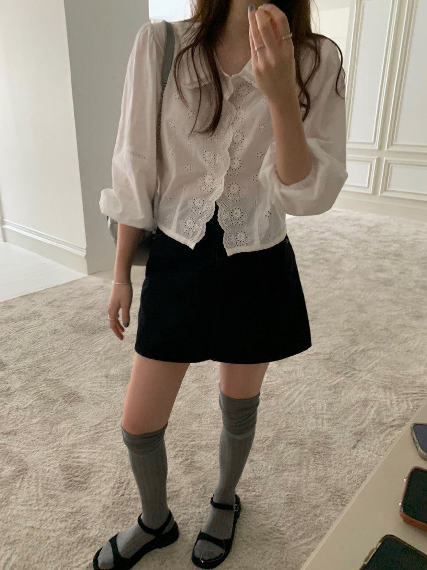 Rose lace blouse