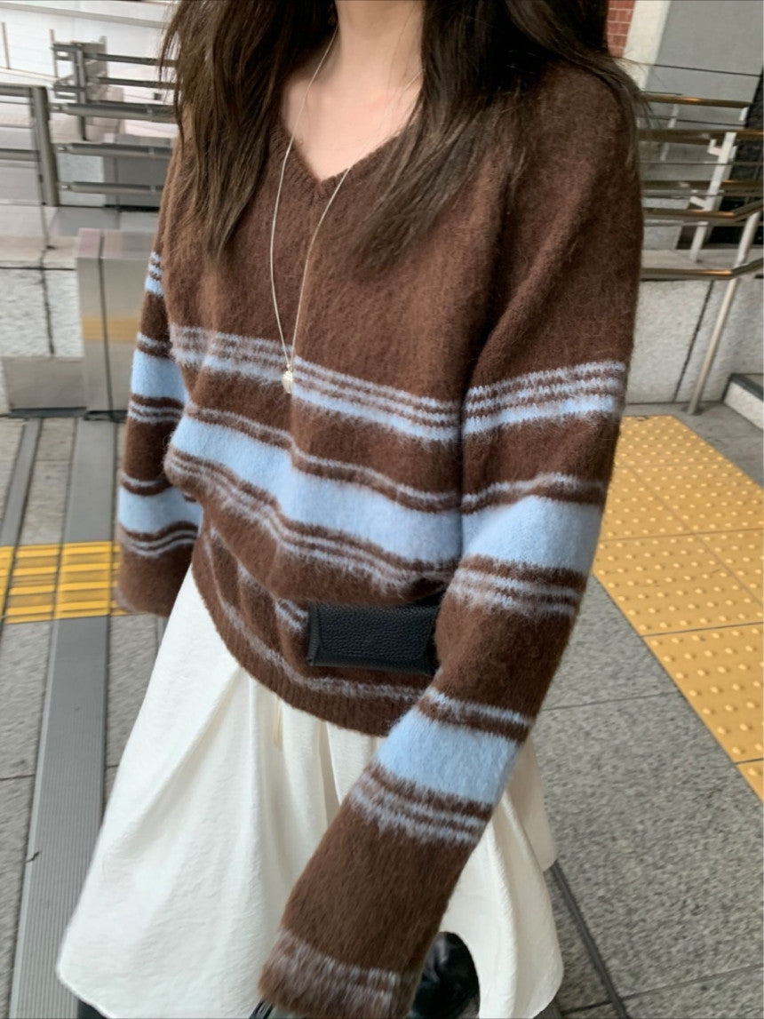 multi-v brush knit-2col