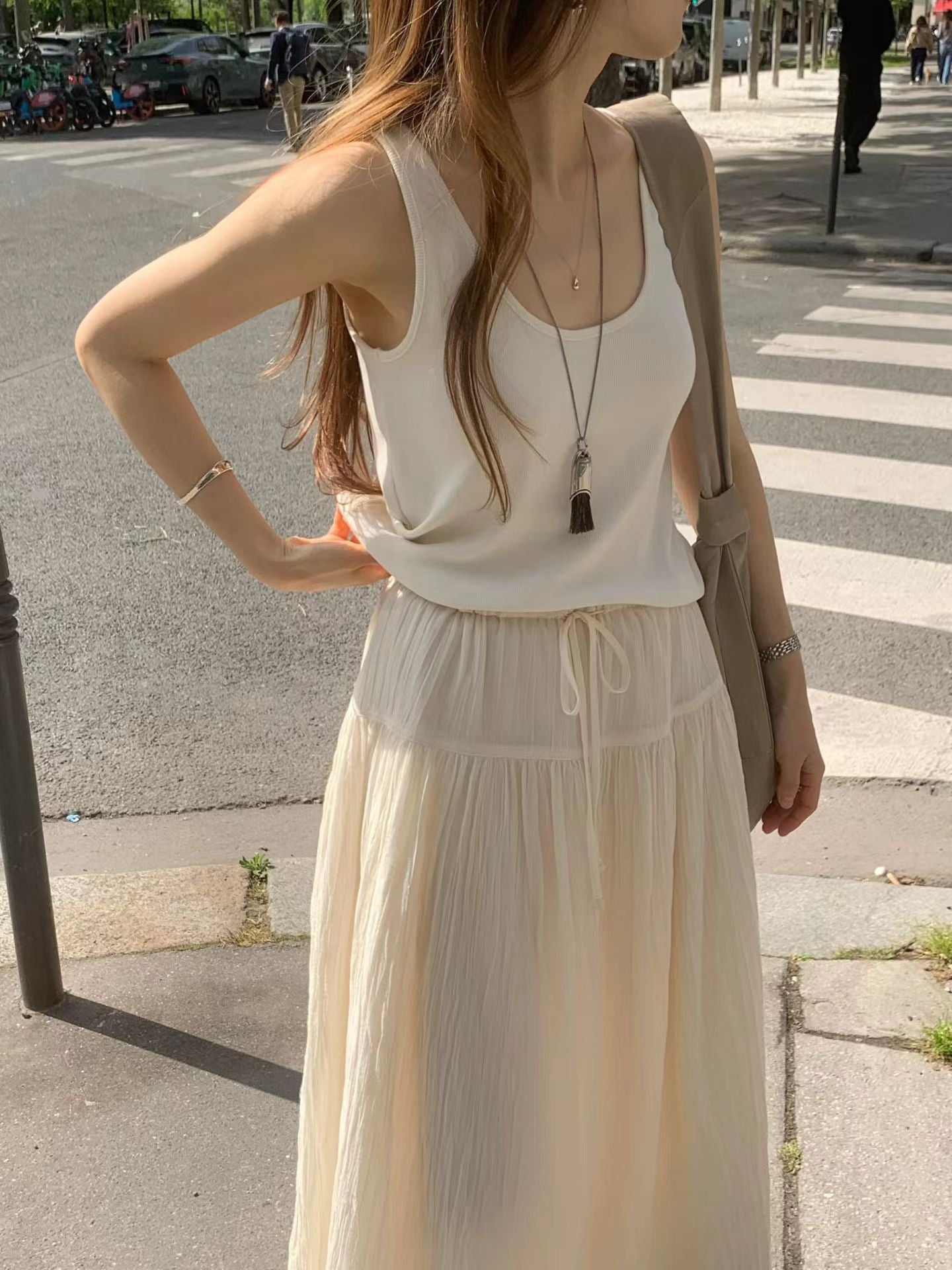 sale即納 Ounce crinkle skirt
