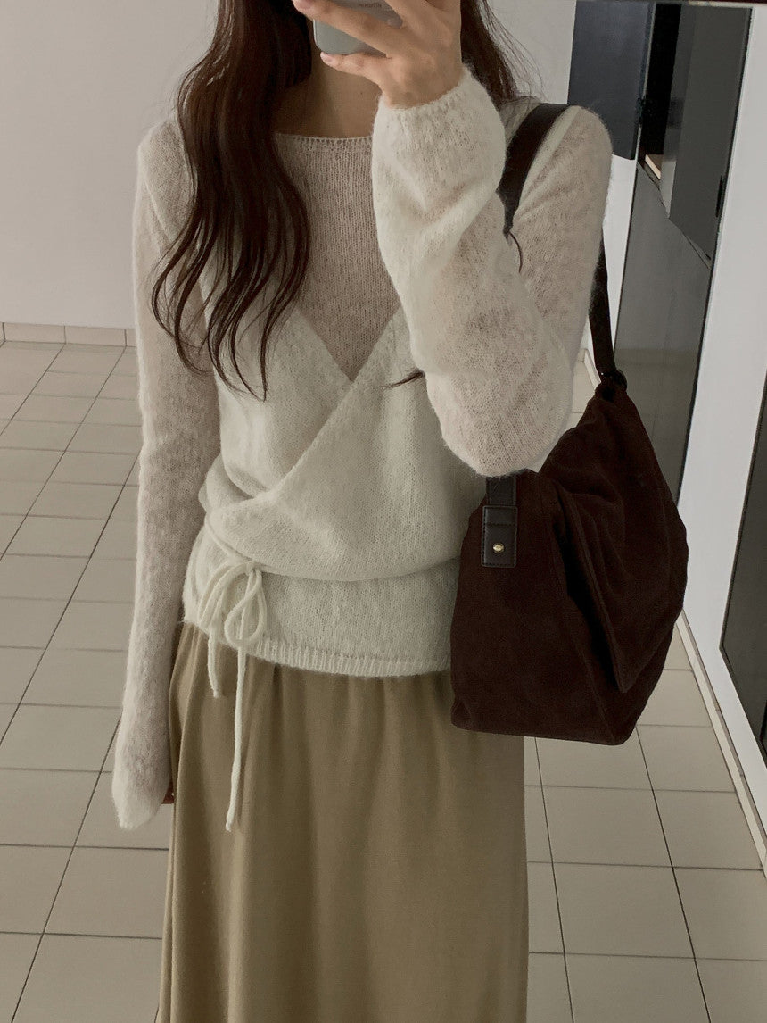 Wrap alpaca vest-2col