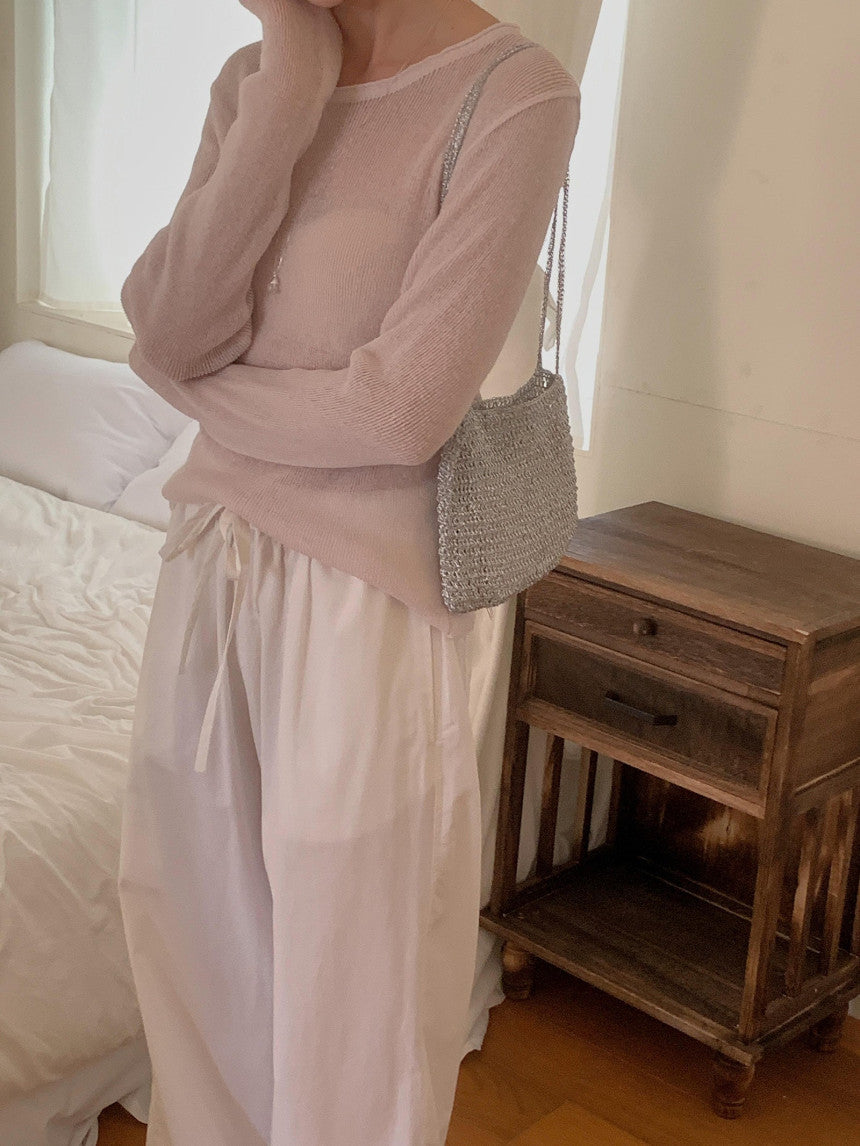 Nudy rib linen knit-4col