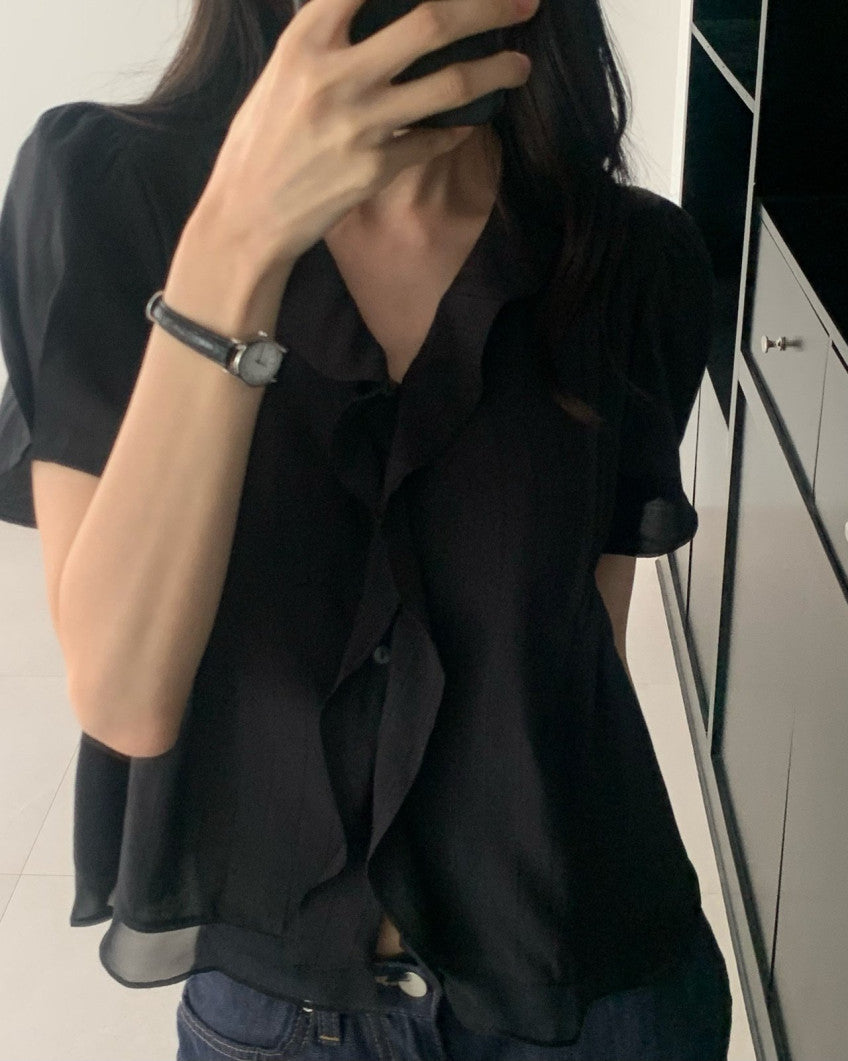 mori pintuck blouse-2col