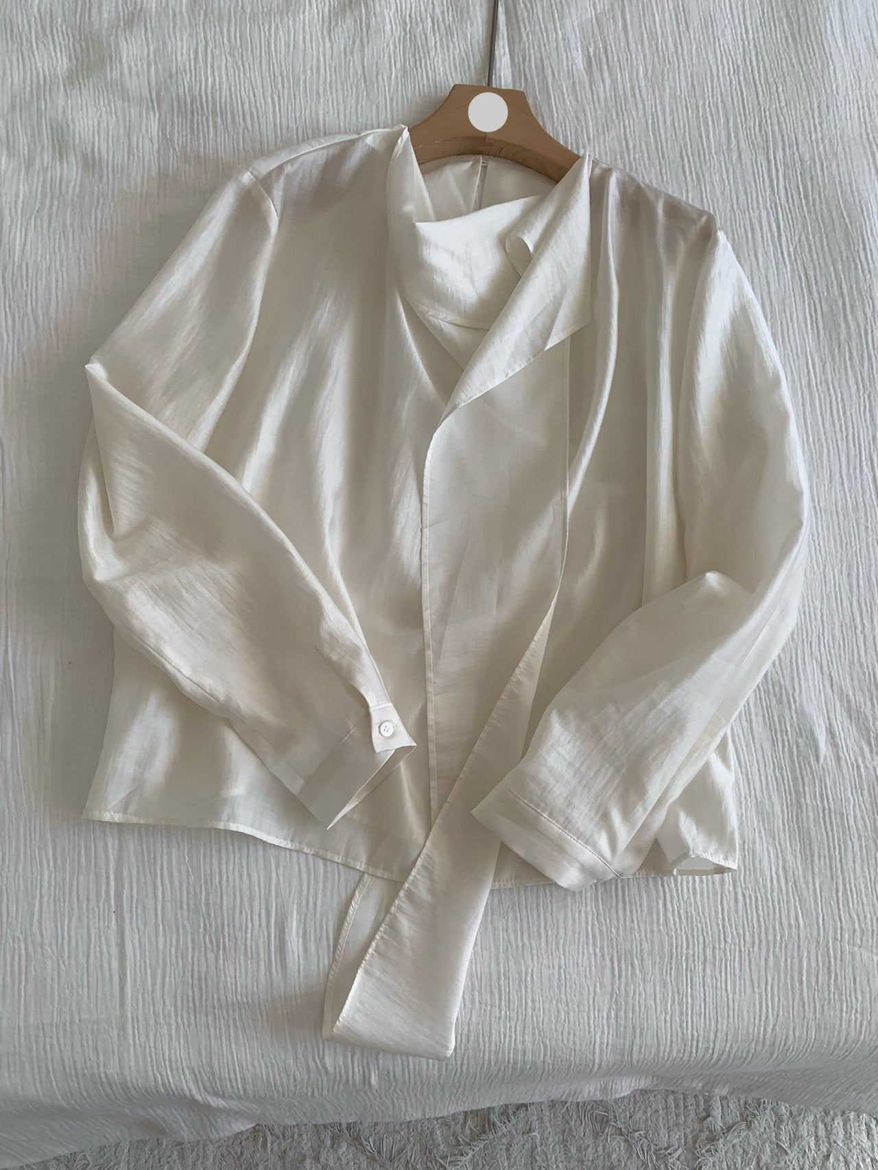 Barrel tie blouse-2col