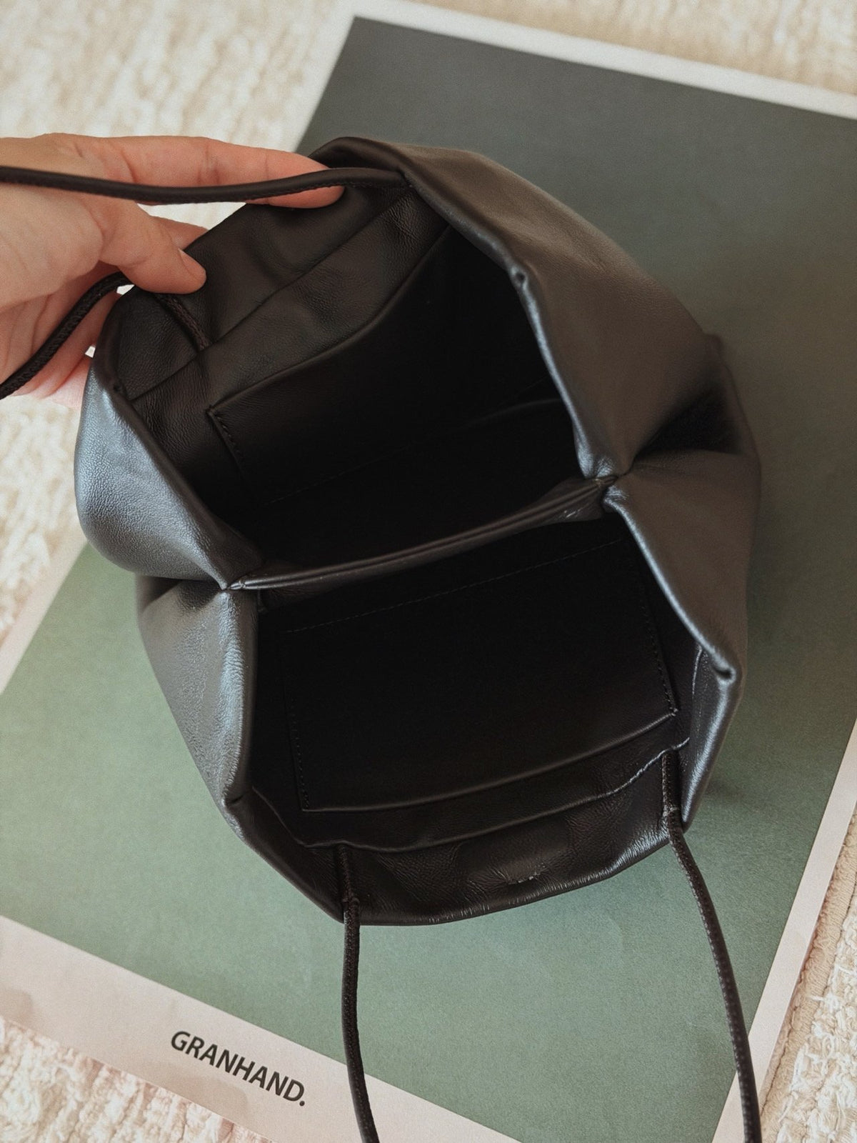 Lamb leather laptop bag