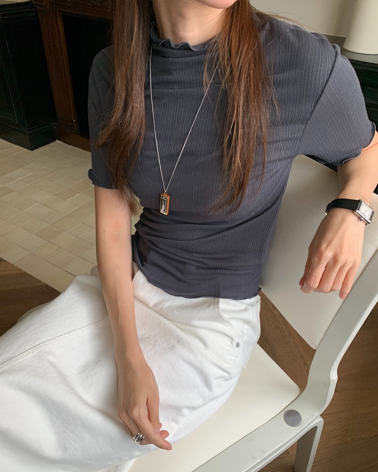 Loen half neck rib T-4col