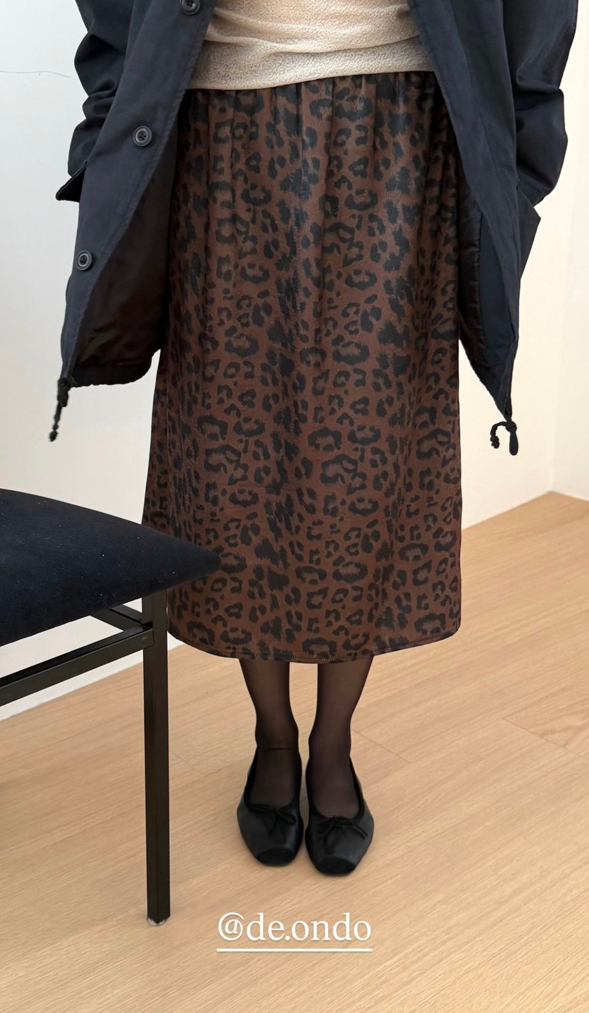 deondo leopard skirt-2col