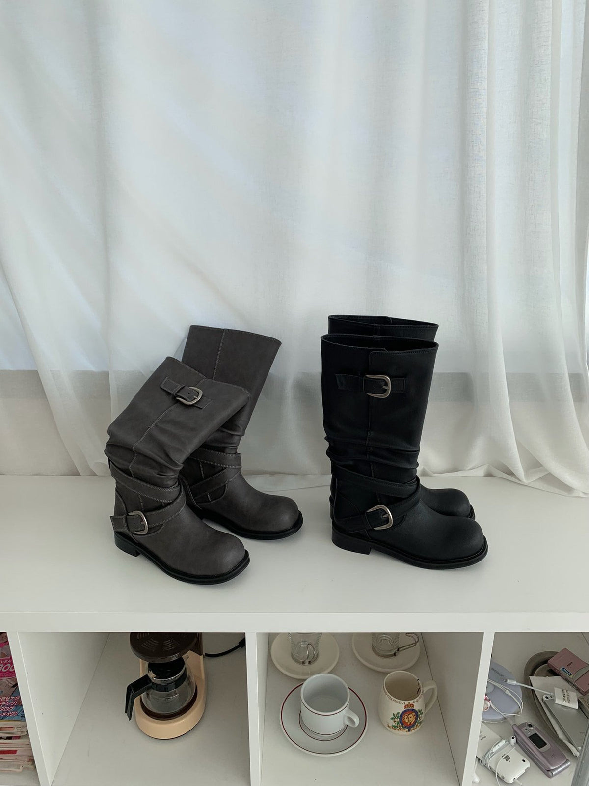 buckle fold-over boots-2col