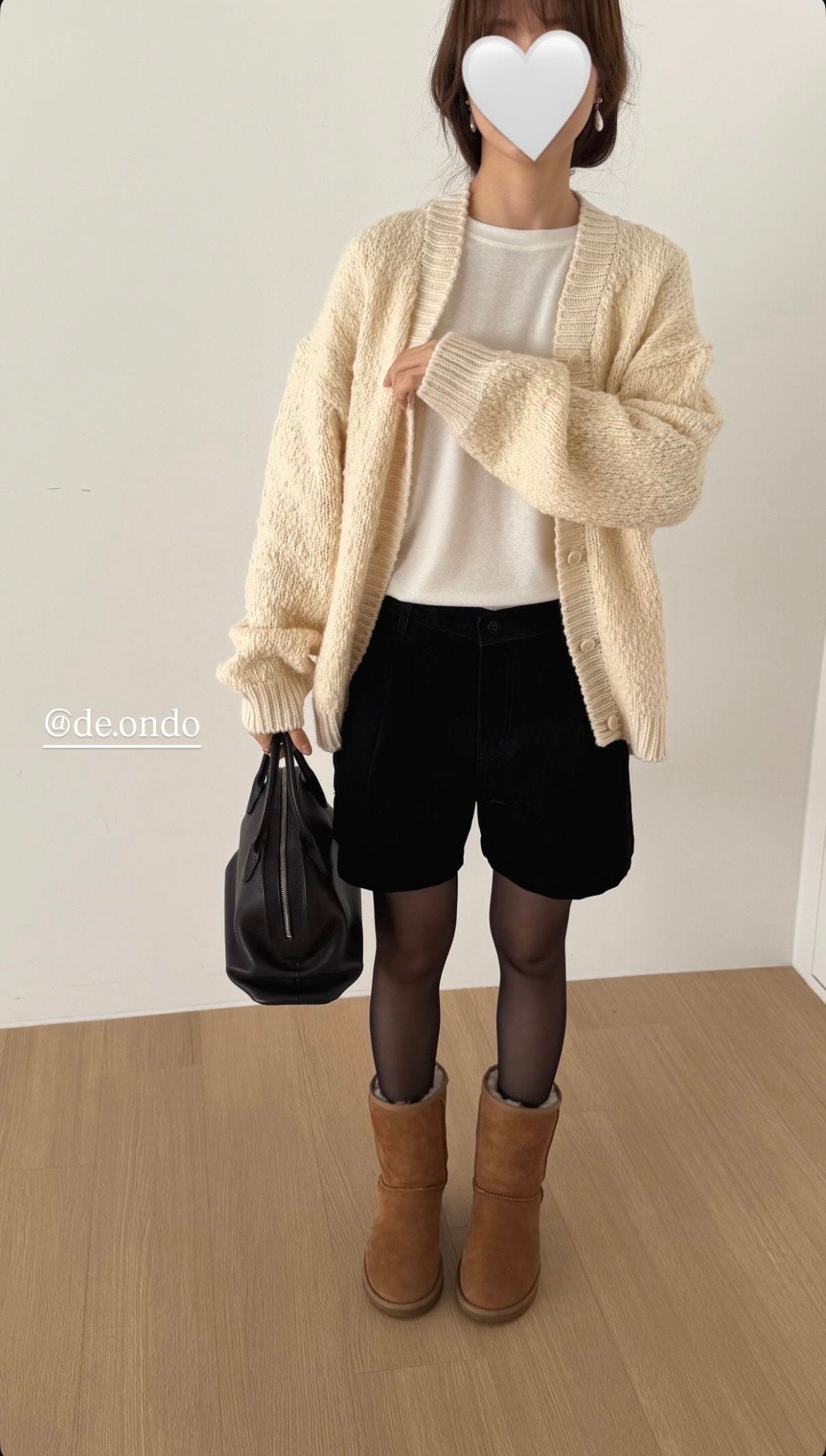 deondo wool slub flat v-neck cd-3col