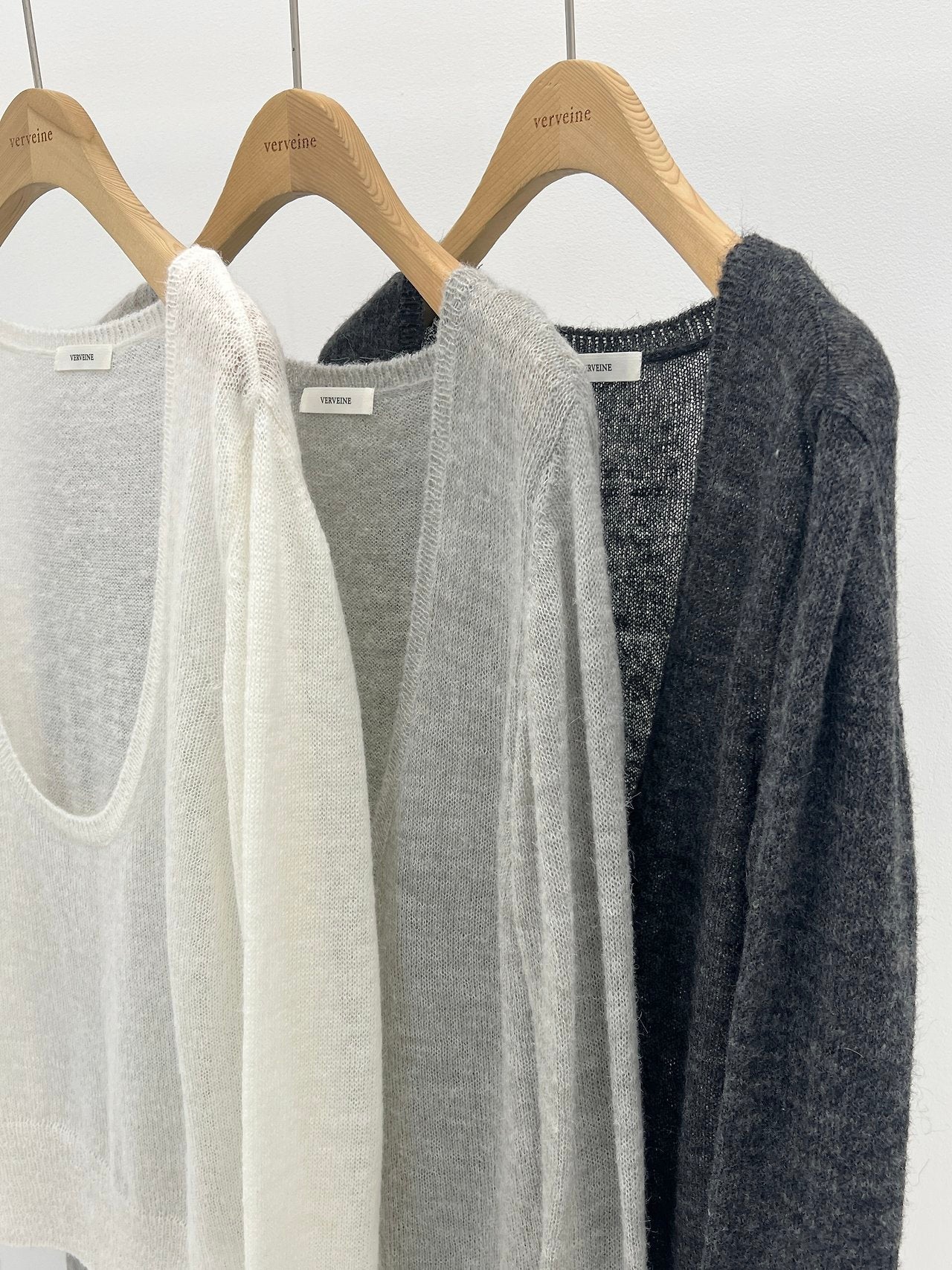 Erna mohair deep U-neck knit-3col