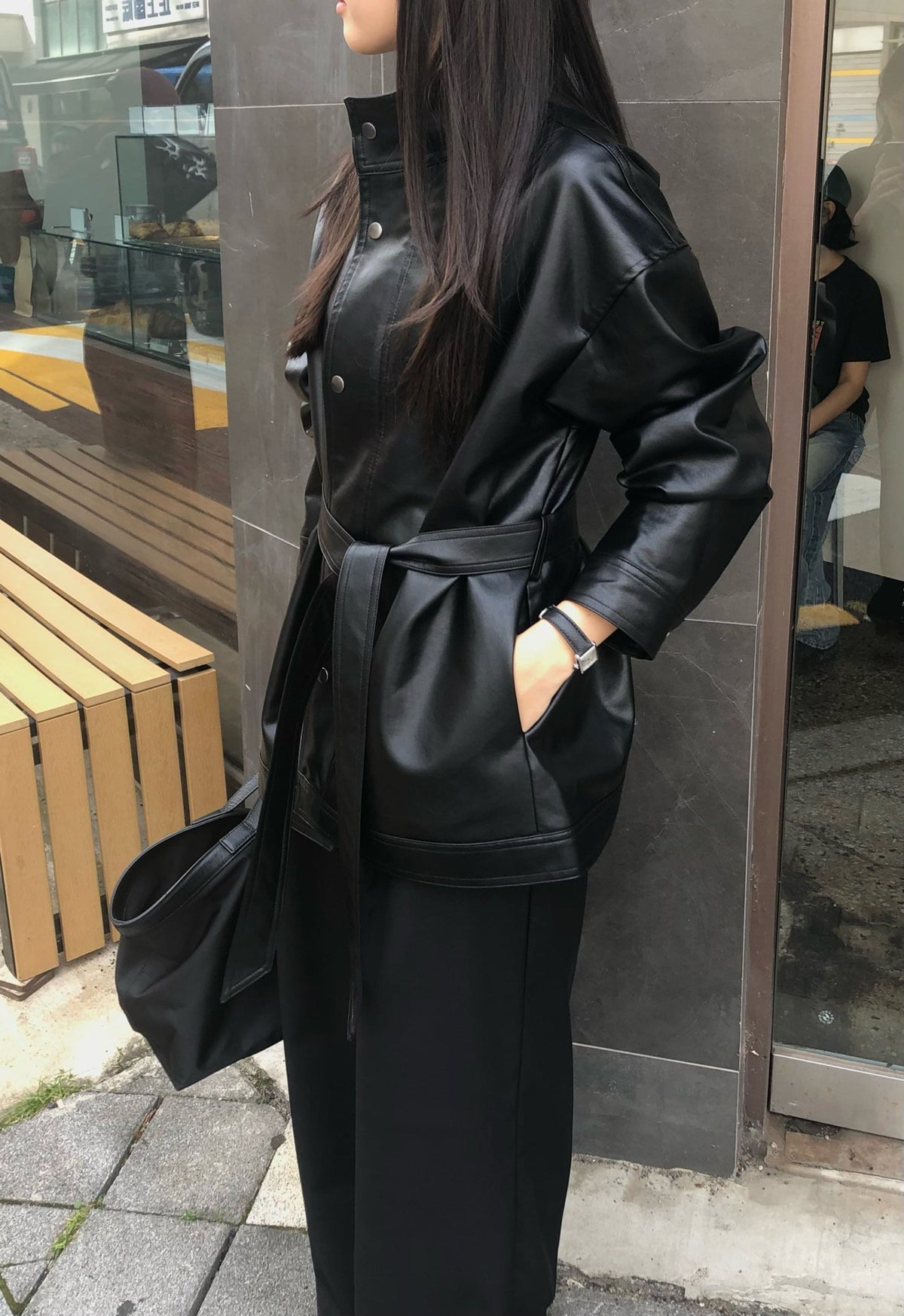 paris half leather jacket