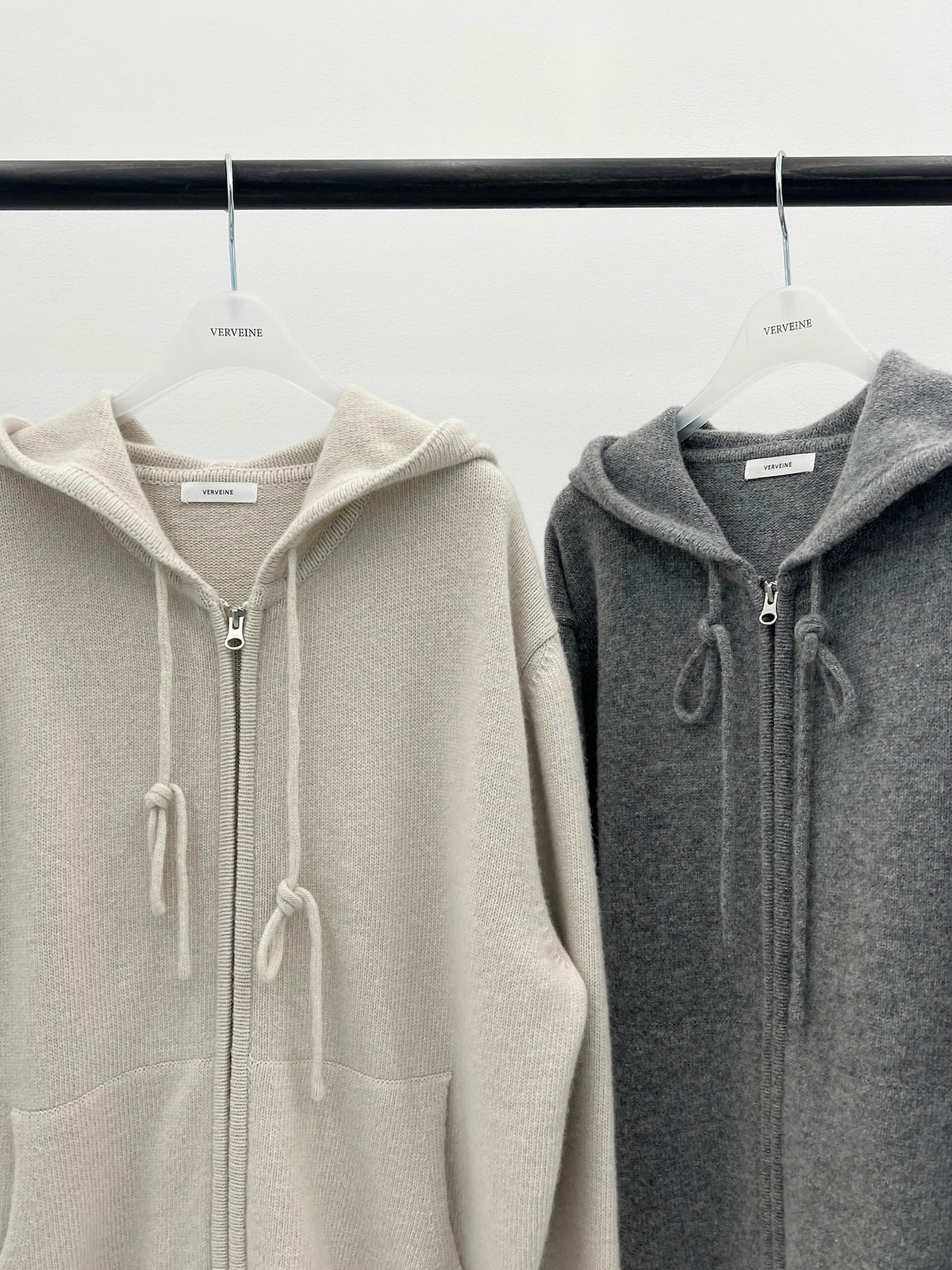 celeste cashmere hooded zip-up knit-2col