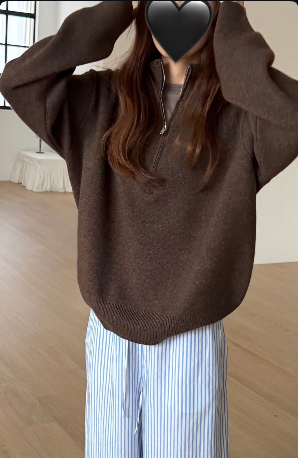 deondo cash double half zip sweater-4col