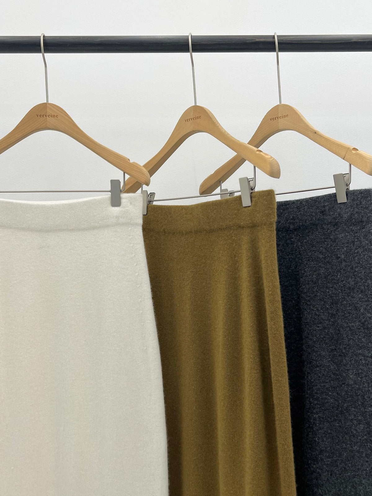 amel wholegarment cashmere long skirt-3col